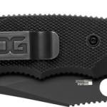 SOG KNIFE SEAL XR BLACK CRKTE - 3.9" PLN EDGE FLDR BLACK USA