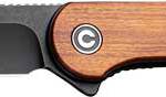 CIVIVI KNIFE ELEMENTUM 2.96" - WOOD/BLACK STNWSH D2 LNR LOCK