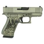 Glock 43x Custom "Bushido Mask" Battleworn Slide Sand Handgun 9mm Luger 10rd Magazines (2) 3.4" Barrel Accessory Rail USA Made