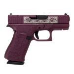 Glock 43x MOS Custom "Glock and Roses Full Engraved Black Cherry Frame" Subcompact Handgun 9mm Luger 10rd Magazines (2) 3.41" Barrel Austria