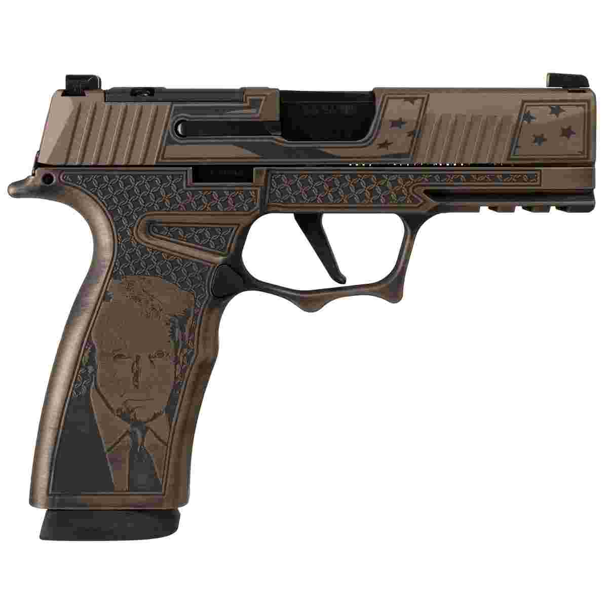 Sig Sauer P365 XMACRO TACOPS "Trump Fight" Handgun 9mm Luger 17rd Magazines(3) 3.7"