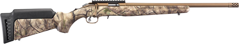 RUGER AMERICAN 22LR BRONZE - CERAKOTE GO WILD IM BRUSH CAMO