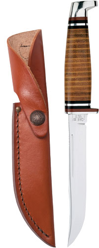 CASE KNIVES LEATHER UTILITY - HUNTER WITH LEATHER SHEATH