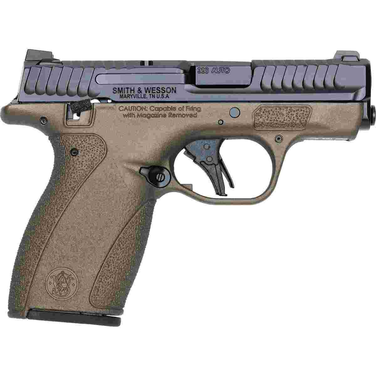 S&W Exclusive "Mid-Bro" M&P Bodyguard 2.0 Thumb Safety Handgun .380 Auto 10(1)&12(1)rd Magazines 2.75" Barrel Midnight Bronze Grip