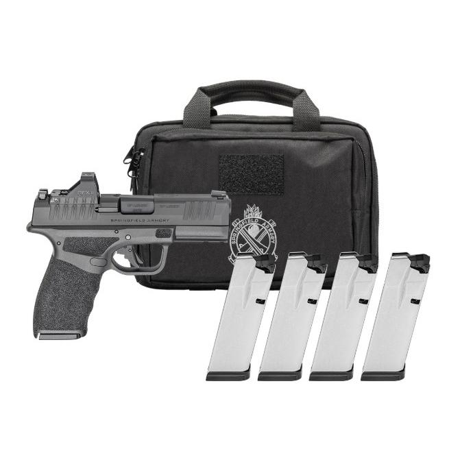 Springfield Gear Pac Hellcat Pro OSP Handgun 9mm Luger 15rd(4) Magazines 3.7" Barrel Black Green Dot Bag