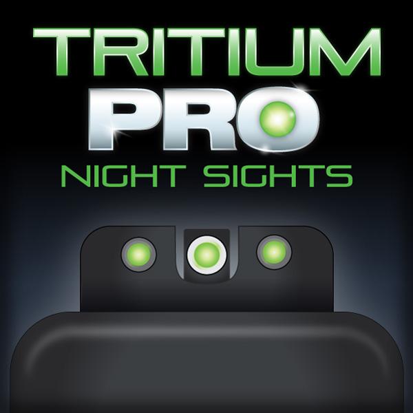 Truglo Tritium Pro Night Sights Fit Walther PPS (except M2) - White Outline Front/Rear Green