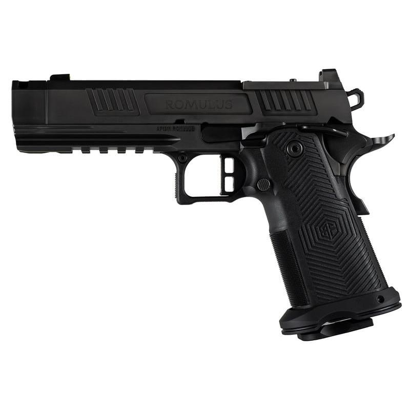 Alpha Foxtrot AF1911-Romulus MOS Adapter Handgun 9mm Luger 10rd Magazines(2) 4.25" Comp Bull Barrel DLC Black