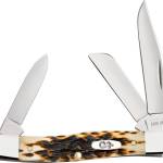 CASE KNIVES AMBER BONE PEACH - SEED JIG MEDIUM STOCKMAN