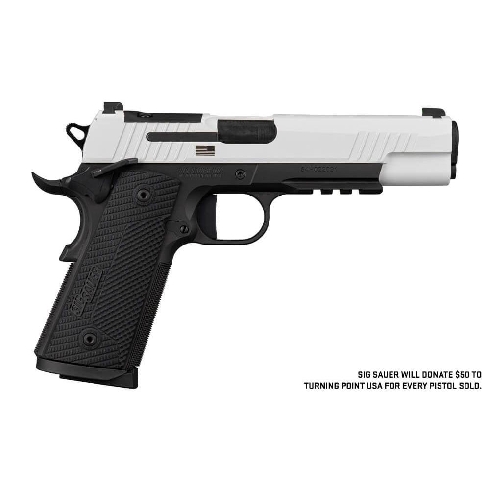 SIG 1911-X Freedom Handgun .45 ACP 5" 8rd Magazines(2) Two-Tone White on Black Optic Ready