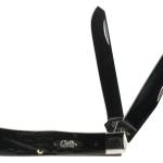 Case 18221 Trapper  3.25"/3.27" Folding Clip Point/Spey Plain Mirror Polished Tru-Sharp SS Blade Rough Black Jigged Synthetic Handle