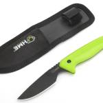 HME KNFBCK Fixed Blade 2.50" Fixed Caper Plain Black Oxide 420HC SS Blade Green TPR Handle Includes Sheath