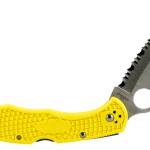 Spyderco C88SYL2 Salt 2  3" Folding Clip Point Serrated H1 Steel Blade Yellow Bi-Directional Texturing FRN Handle Includes Pocket Clip