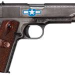 Thompson 1911BKOWC3 1911 Squadron Special Edition WW2 45 ACP 5" 7+1 Black/Gray Cerakote Checkered Wood w/US Logo Grip