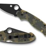 Spyderco C223GPCMOBK Para 3  2.95" Folding Drop Point Plain Black DLC CPM S30V SS Blade Camo G10 Handle Includes Pocket Clip