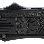 CobraTec Knives SBCTK1SDS CTK-1  Small 2.75" OTF Drop Point Part Serrated D2 Steel Blade/ Black Aluminum Handle Features Glass Breaker Includes Pocket Clip