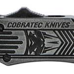 CobraTec Knives SSWCTK1STNS CTK-1  Small 2.75" OTF Tanto Plain D2 Steel Blade/Black Stonewashed Aluminum Handle Features Glass Breaker Includes Pocket Clip