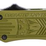 CobraTec Knives SODCTK1SDNS CTK-1  Small 2.75" OTF Drop Point Plain D2 Steel Blade/OD Green Aluminum Handle Features Glass Breaker Includes Pocket Clip