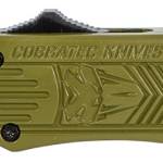 CobraTec Knives SODCTK1STNS CTK-1  Small 2.75" OTF Tanto Plain D2 Steel Blade/OD Green Aluminum Handle Features Glass Breaker Includes Pocket Clip