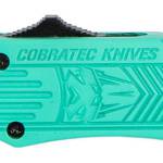 CobraTec Knives STFCTK1SDS CTK-1  Small 2.75" OTF Drop Point Part Serrated D2 Steel Blade/ Tiffany Blue Aluminum Handle Features Glass Breaker Includes Pocket Clip