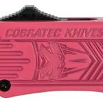 CobraTec Knives SPKCTK1SDNS CTK-1  Small 2.75" OTF Drop Point Plain D2 Steel Blade/Pink Aluminum Handle Features Glass Breaker Includes Pocket Clip