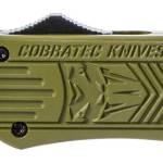 CobraTec Knives MODCTK1MDS CTK-1  Medium 3" OTF Drop Point Part Serrated D2 Steel Blade/OD Green Aluminum Handle Features Glass Breaker Includes Pocket Clip