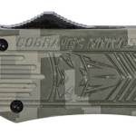 CobraTec Knives MADCCTK1MDS CTK-1  Medium 3" OTF Part Serrated D2 Steel Blade Army DigiCamo Aluminum Handle Features Glass Breaker Includes Pocket Clip
