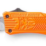 CobraTec Knives SORCTK1SDNS CTK-1  Small 2.75" OTF Drop Point Plain D2 Steel Blade/Orange Aluminum Handle Features Glass Breaker Includes Pocket Clip
