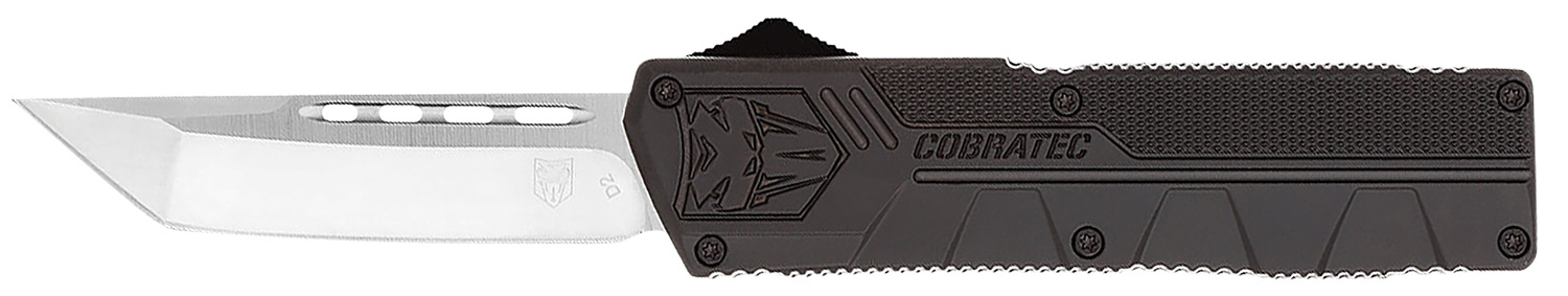 CobraTec Knives BCTLWTNS Lightweight  3.25" OTF Tanto Plain D2 Steel Blade/Black Aluminum Handle Includes Pocket Clip