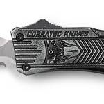 CobraTec Knives SSWCTK1SDAG2SS CTK-1  2.75" OTF Part Serrated D2 Steel Blade/Stonewashed Aluminum Handle Features Glass Breaker Includes Pocket Clip