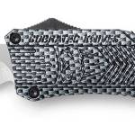 CobraTec Knives LCFCTK1LDS CTK-1  Large 3.75" OTF Drop Point Part Serrated D2 Steel Blade/ Carbon Fiber Aluminum Handle Features Glass Breaker Includes Pocket Clip