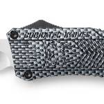 CobraTec Knives LCFCTK1LTNS CTK-1  Large 3.75" OTF Tanto Plain D2 Steel Blade/Carbon Fiber Aluminum Handle Features Glass Breaker Includes Pocket Clip