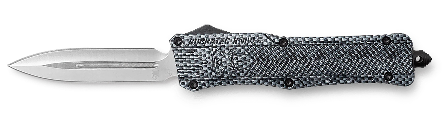 CobraTec Knives LCFCTK1LDAGNS CTK-1  Large 3.75" OTF Dagger Plain D2 Steel Blade/Carbon Fiber Aluminum Handle Features Glass Breaker Includes Pocket Clip