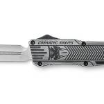 CobraTec Knives LSWCTK1LFAGNS CTK-1  Large 3.75" OTF Dagger Plain D2 Steel Blade/Stonewashed Aluminum Handle Features Glass Breaker Includes Pocket Clip