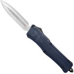 CobraTec Knives LNYCTK1DAGNS CTK-1  Large 3.75" OTF Dagger Plain D2 Steel Blade/NYPD Blue Aluminum Handle Features Glass Breaker Includes Pocket Clip