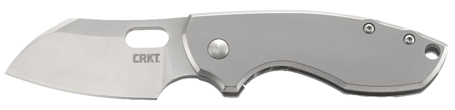 CRKT 5311 Pilar  2.40" Folding Plain Satin 8Cr13MoV SS Blade/Bead Blasted Stainless Steel Handle Includes Pocket Clip
