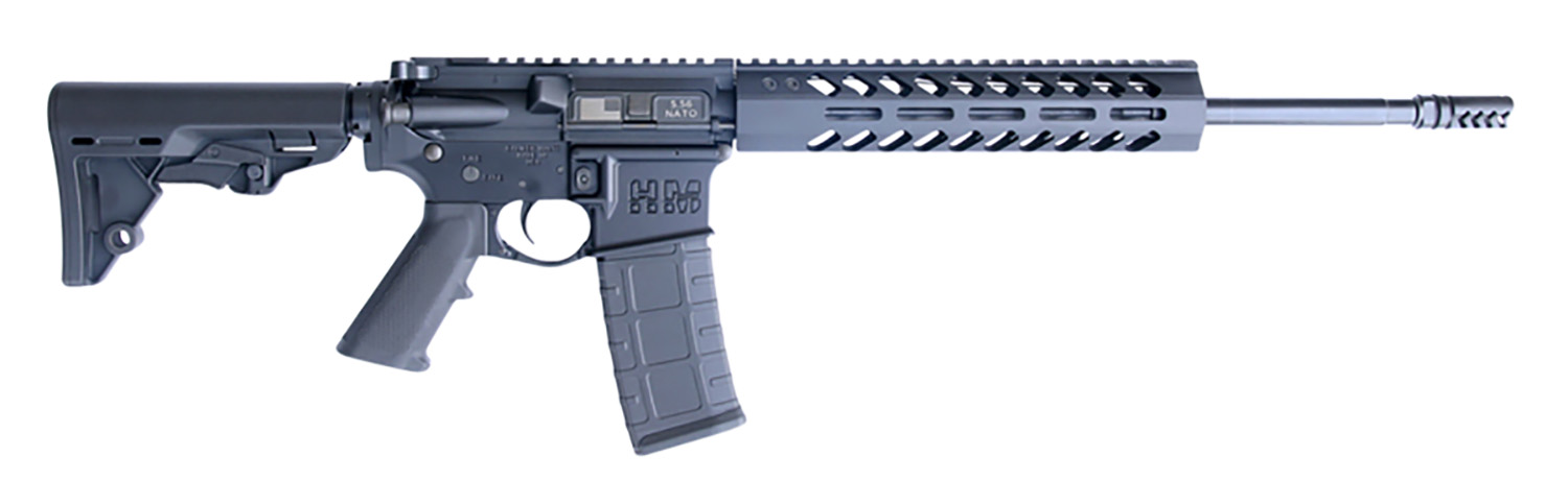 HM Defense HM15F556 Guardian F5 5.56x45mm NATO Caliber with 16" Barrel, 30+1 Capacity, Black Anodized Metal Finish, Black Mil-Spec HM Stock & Polymer Grip Right Hand