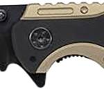 Smith & Wesson Knives SWP13BSCP M&P  3.50" Folding Drop Point Part Serrated Stonewashed 8Cr13MoV SS Blade/Black & Tan Aluminum Handle Includes Pocket Clip