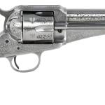 Taylors & Company 550408 1875 Army Outlaw 45 Colt (LC) Caliber with 5.50" Barrel, 6rd Capacity Cylinder, Overall White Engraved Finish Steel & Walnut Grip