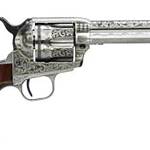 Taylors & Company 555160 1873 Cattleman Uberti 45 Colt (Long Colt) 6 Shot 4.75" White Engraved Round Barrel, Cylinder & Steel Frame, Black Polymer Navy Grip, Exposed Hammer