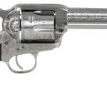 Taylors & Company 555158 1873 Cattleman Uberti 357 Mag/38 Special 6rd Shot 5.50" White Engraved Round Barrel, Cylinder & Steel Frame, Black Polymer Navy Grip, Exposed Hammer