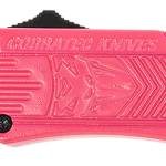 CobraTec Knives SPKCTK1SDAGNS CTK-1  Small 2.75" OTF Dagger Plain D2 Steel Blade, Pink Aluminum Handle Features Glass Breaker