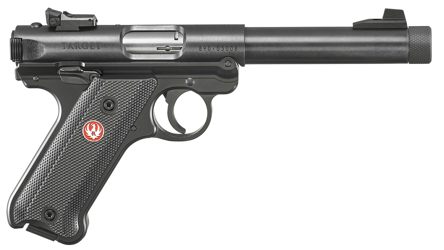 Ruger 40178 Mark IV Target Sports South Exclusive 22 LR 10+1 5.50" Blued Threaded Bull Barrel,  Blued Aluminum Frame, Black Checkered Polymer Grip, Right Hand, Two Magazines