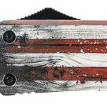 Templar Knife LWUS331 Gen II Wood US Flag Large 3.50" OTF Drop Point Plain Black Oxide Stonewashed 440C SS Blade, 5.25" Painted Wood Grain US Flag Aluminum Handle, Glass Breaker