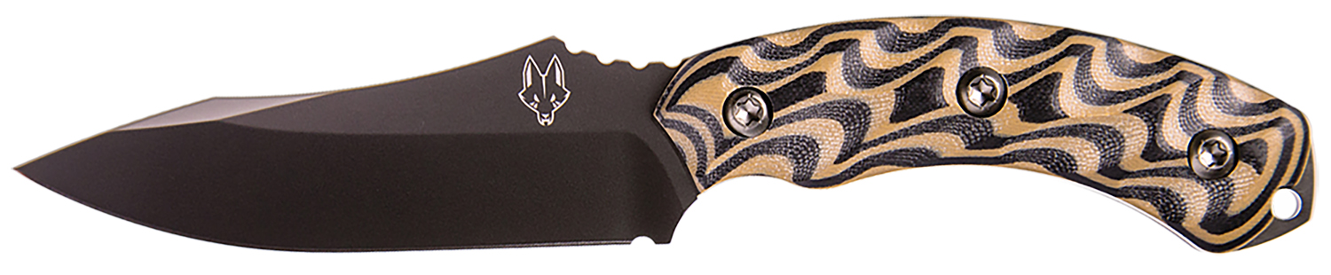 Southern Grind SG0507020601 Jackal  4.75" Fixed Drop Point Plain Black PVD 8670 Steel Blade, 4.50" Black/Tan G10 3D Milled Handle, Includes Sheath