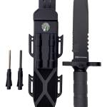 Humvee Adventure Gear HMVKFXB02 Next-Gen Survival Knife  7.50" Fixed Sawback Plain Black Stainless Steel Blade Black Textured Rubber Handle Includes Sheath