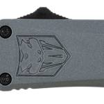 CobraTec Knives SGYFS3DNS FS-3  Small 2.75" OTF Plain D2 Steel Blade/Gray Aluminum Handle Features Glass Breaker Includes Pocket Clip