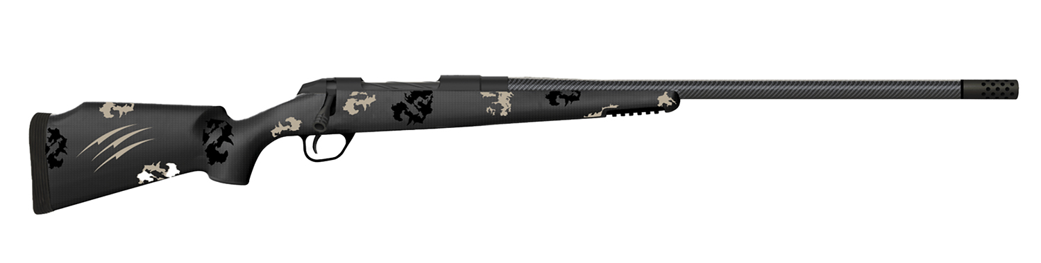 Fierce Firearms FCTRG65PRC22BBO CT Rage  6.5 PRC Caliber with 3+1 Capacity, 22" Carbon Fiber Barrel, Black Cerakote Metal Finish & Blackout Camo Fixed Fierce Tech C3 Stock, Right Hand (Full Size)