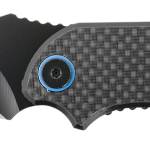 CRKT 7920K P.S.D.  3.63" Folding Recurve Veff Serrated Black EDP 4116 Stainless Steel Blade/ Black w/Blue Backspacer G10/Carbon Fiber Handle Includes Pocket Clip