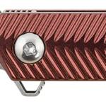 CRKT K820BXP Stylus  3.18" Folding Drop Point Plain Satin 12C27 Sandvik Blade/Maroon Aluminum Handle Includes Pocket Clip