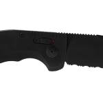 S.O.G SOG15380257 SOG-TAC Auto 3.43" Folding Part Serrated Black TiNi Cryo D2 Steel Blade Black Micro-Textured Anodized Aluminum Handle Includes Pocket Clip